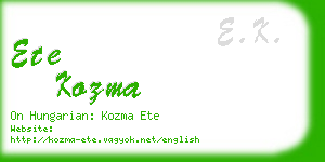 ete kozma business card